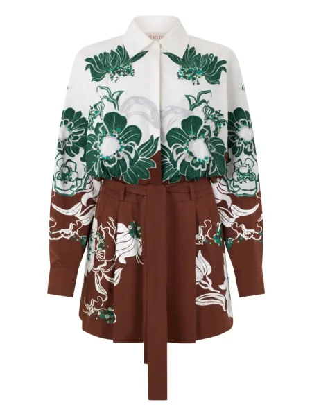 Salopetă Valentino Garavani cu model floral cu imagine alb