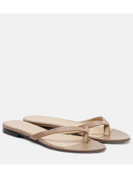 Chiloți tanga The Row din piele bej