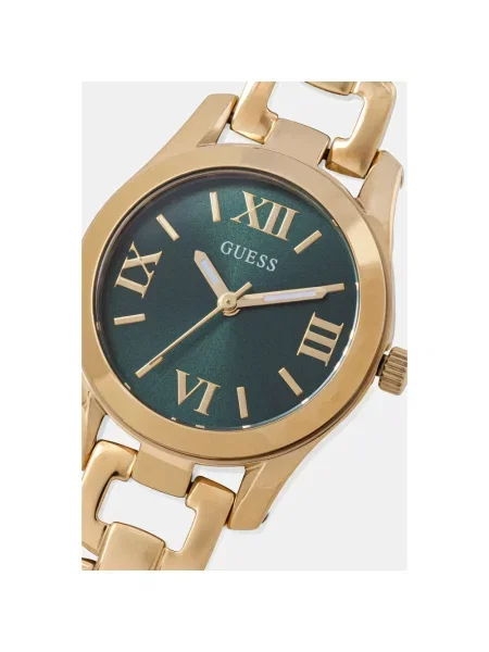 Lniany zegarek Guess żółty