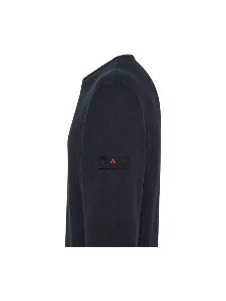 Sweter Peuterey z okrągłym dekoltem z logo niebieski