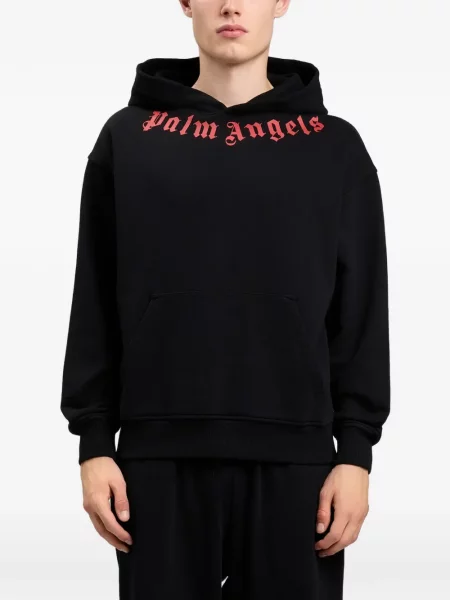 Hanorac cu glugă Palm Angels cu autograf negru