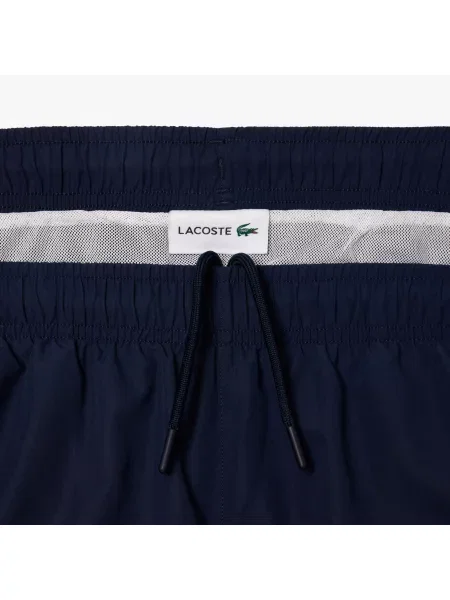 Lacoste Szorty Kąpielowe W Kolorze Granatowym Z Nadrukiem granatowy