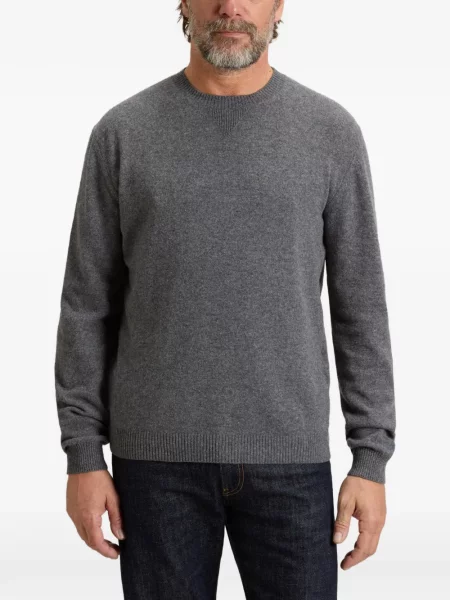 Pulover Woolrich cu decolteu rotund gri