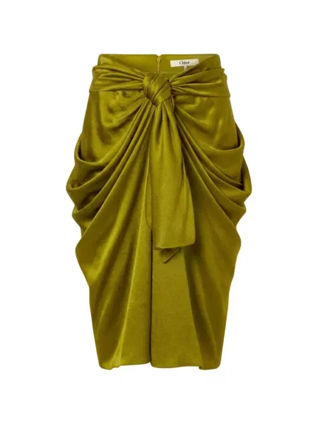 Fustă midi Chloé drapată verde