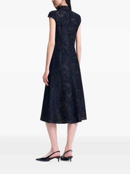 Rochie midi Shanghai Tang cu broderie negru
