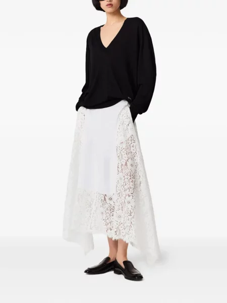 Fustă Stella Mccartney din dantelă alb
