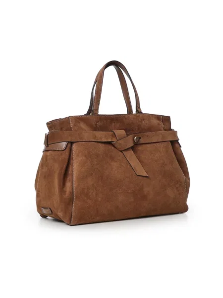 Shopperka Gianni Chiarini zamszowa brązowa