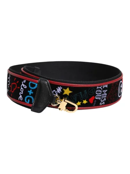 Pasek Dolce And Gabbana z nadrukiem czarny