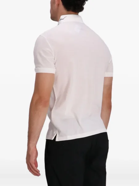 Gulerat tricou polo Emporio Armani alb