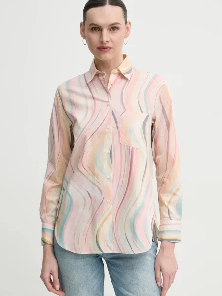 PS Paul Smith camasa din femei cu guler clasic regular roz