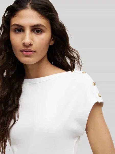 Męski t-shirt o kroju regular fit z czystej bawełny z detalami z guzików Tommy Hilfiger