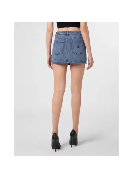 Spódnica jeansowa Philipp Plein niebieska
