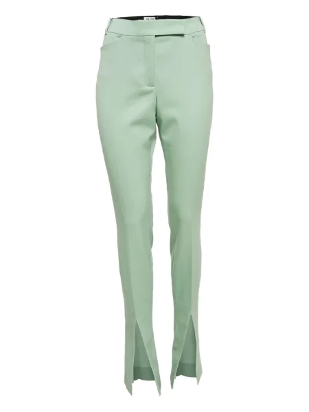 Pantaloni The Attico de lână cu crăpătură verde