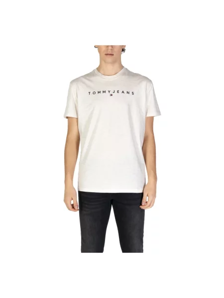 T-shirt o kroju regular fit z czystej bawełny z wyhaftowanym logo Tommy Jeans biała