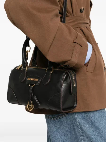 Висулка Love Moschino със сърца с автограф черно