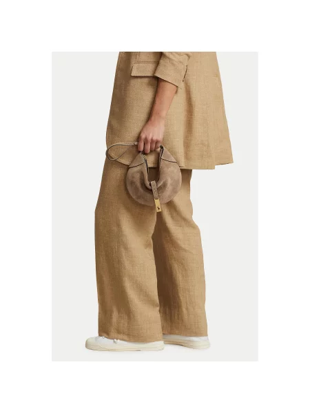 Geanta hobo Polo Ralph Lauren din piele bej