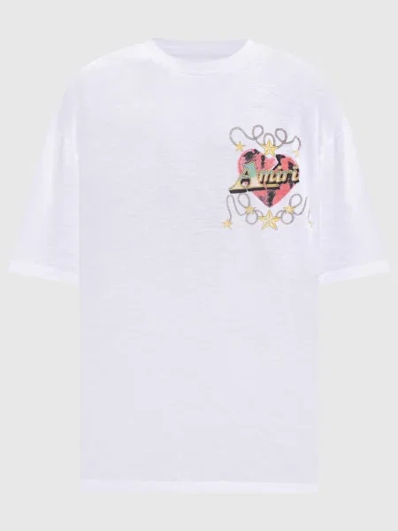 Футболка Heart Amiri біла