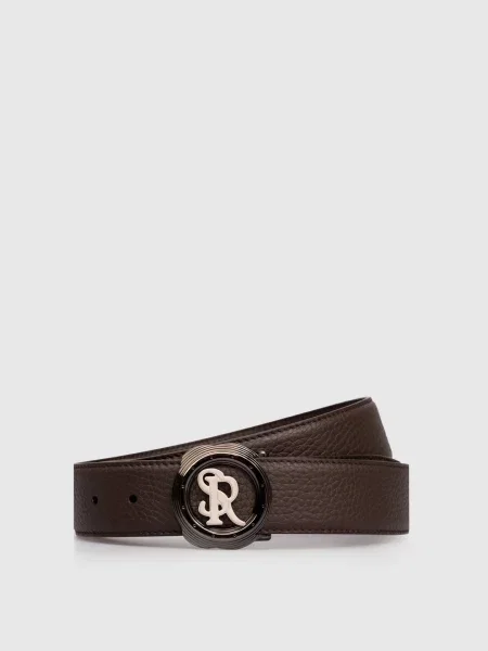 Кожаный ремень Stefano Ricci с ремешками коричневый