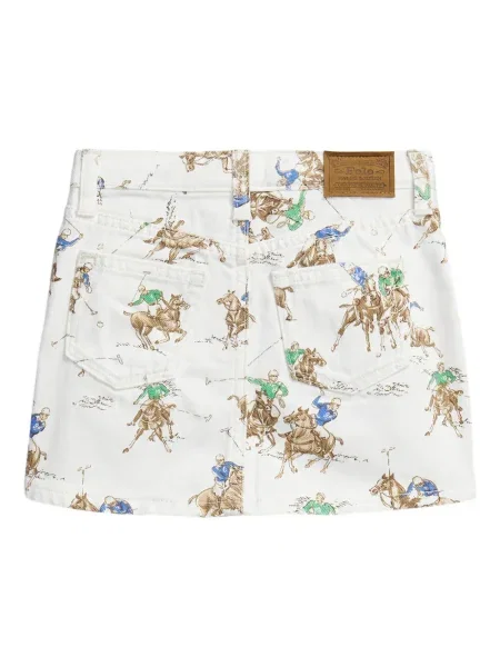 Spódnica jeansowa dziecięca Polo Ralph Lauren biała