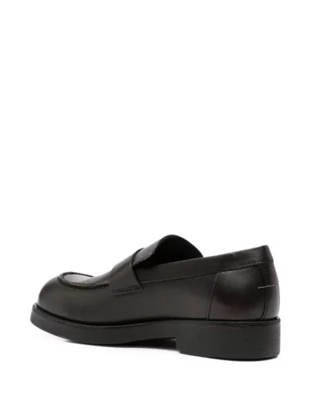 Bőr loafer Mm6 Maison Margiela autogrammal barna