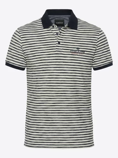 KOROSHI Tricou bleumarin alb