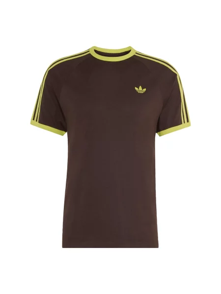 Ριγέ πουκάμισο Adidas Originals καφέ
