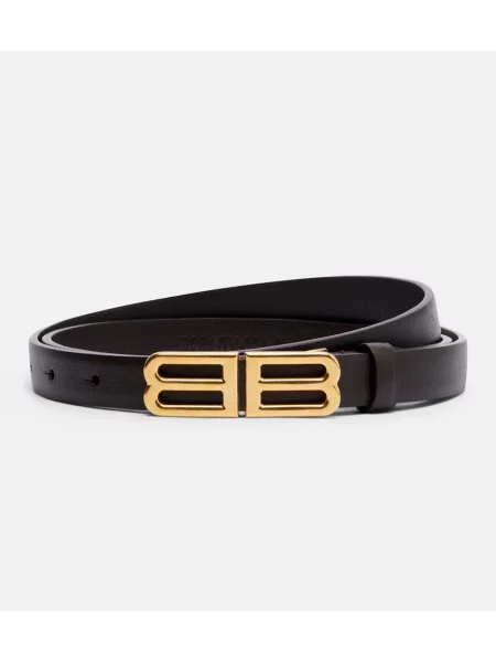 Cu centură sacou Balenciaga din piele maro