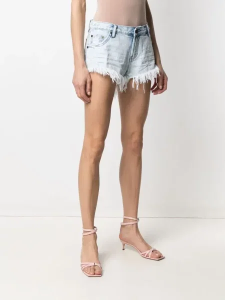 Pantaloni scurți din denim One Teaspoon albastru