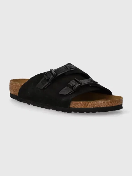 Birkenstock papuci din piele Zürich barbati negru