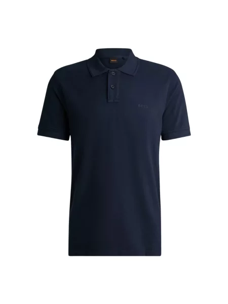 Koszulka polo Boss Orange w paski z paskiem niebieska