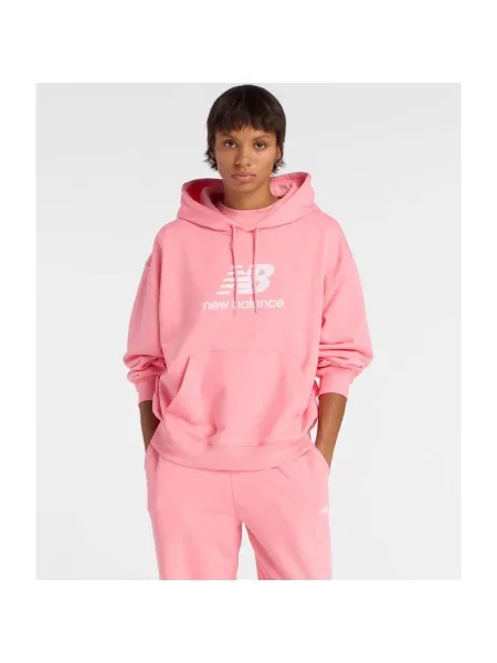 Bluza z kapturem New Balance Sport Essentials French Terry Logo S różowa