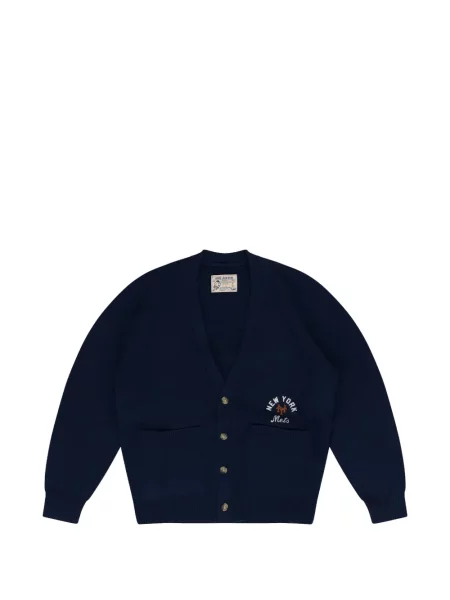 Cardigan Aimé Leon Dore cu broderie albastru