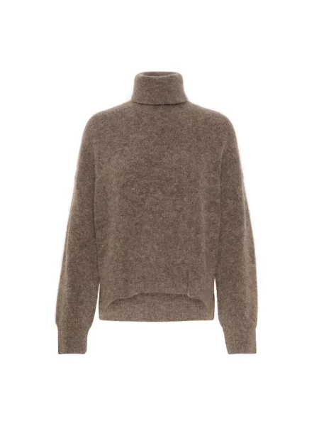 Sweter z golfem Gestuz brązowy