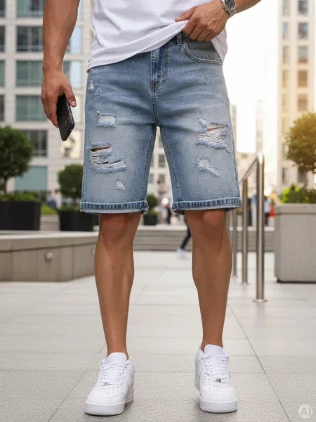 Spodenki jeansowe z dziurami Dstreet niebieskie