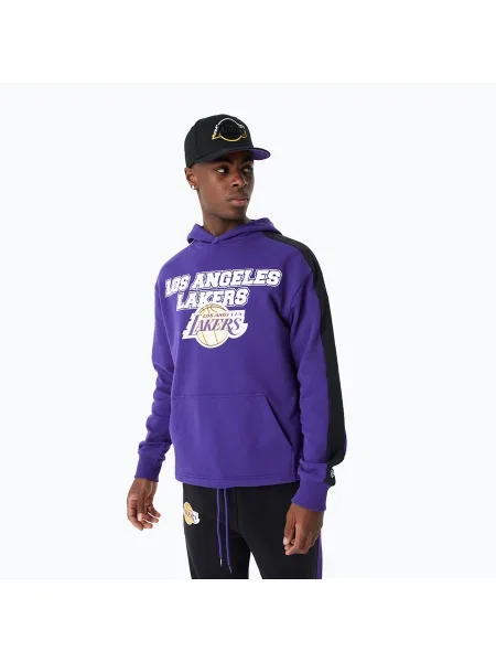 Мъжки New Era NBA Large Graphic OS Hoody Los Angeles Lakers суитшърт лилав виолетово