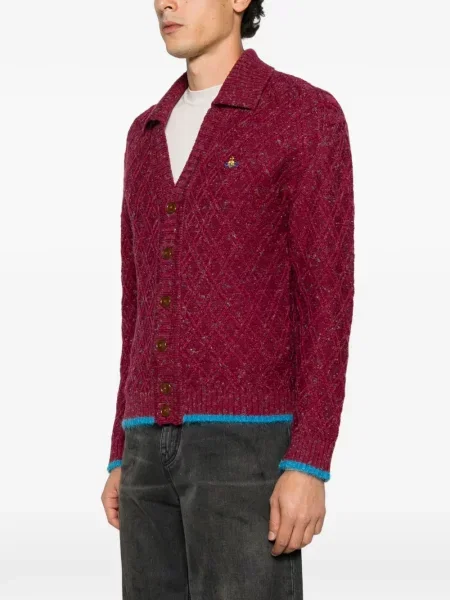 Matlasat cardigan Vivienne Westwood tricotate roșu