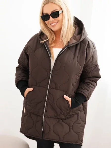 Geacă Kesi Włoski cu glugă maro