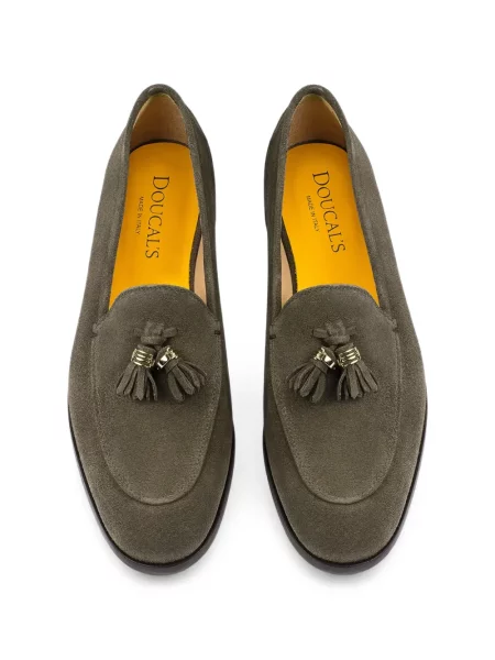 Pantofi loafer Doucal's din piele de căprioară maro