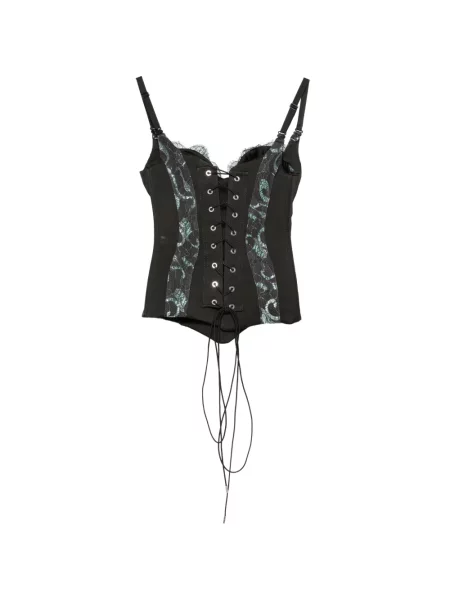 Top Mitiliane Couture din dantelă negru