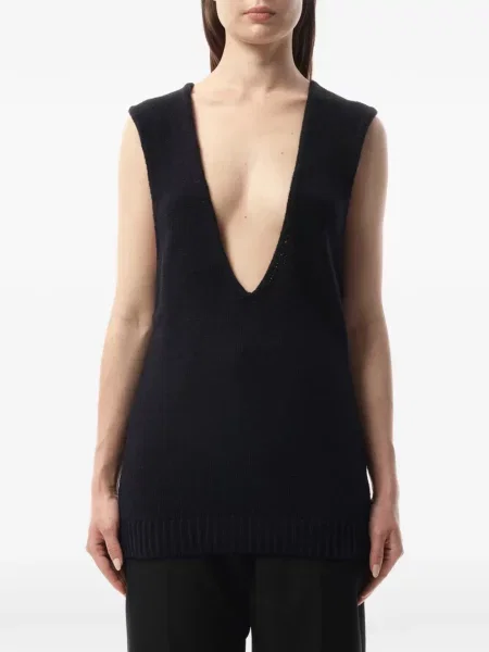 Pulover Lanvin cu decolteu în V negru