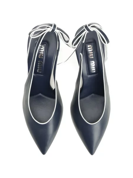 Sandale Miu Miu cu funde slingback albastru