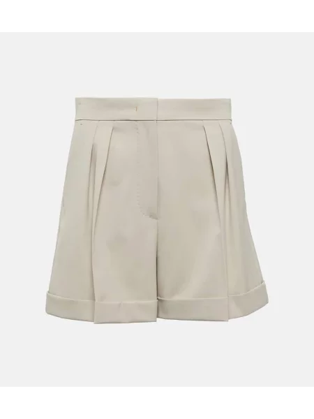 Pantaloni scurți Max Mara de lână bej