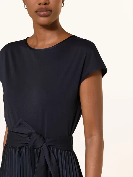 Weekend Max Mara Šaty Gela Z Kombinace Materiálů S Plisováním tmavě modrá