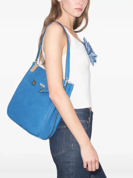 Geantă Tory Burch din nubuc albastru