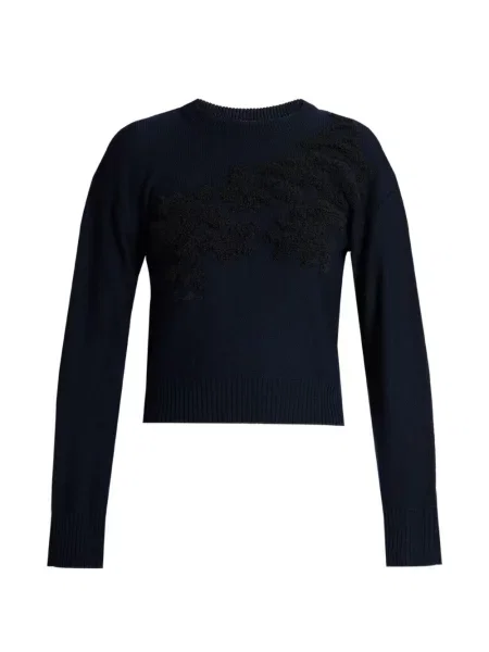 Pulover Erdem cu model floral albastru