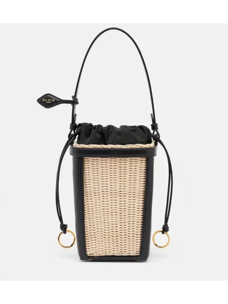 Geantă Alaïa din piele bej