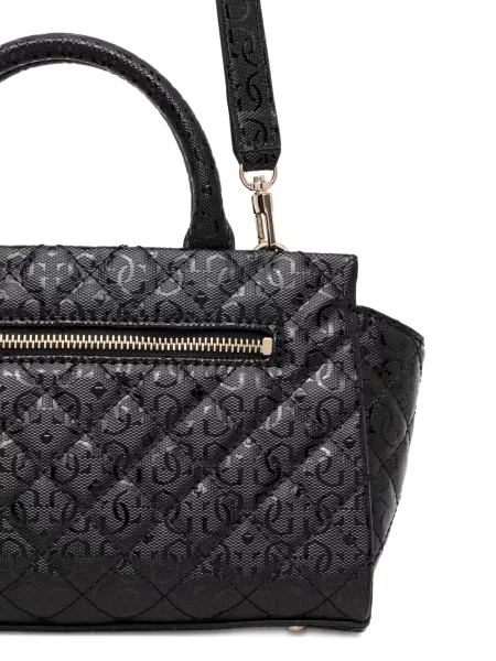 Matlasat geantă shopper Guess cu autograf negru