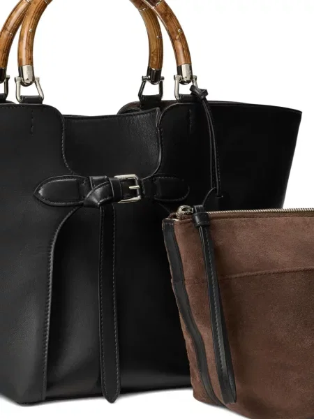 Geanta de piele Ralph Lauren Collection din piele negru