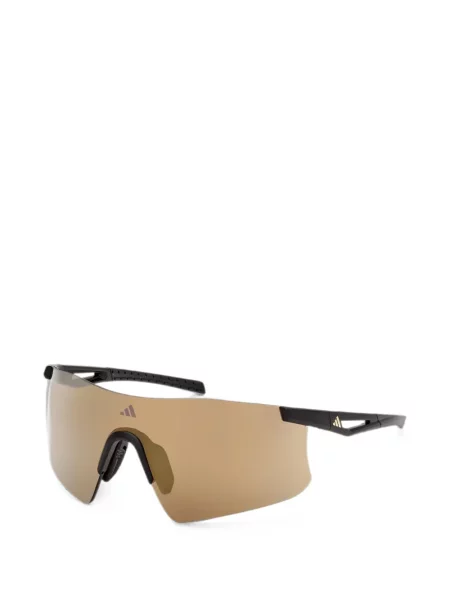 Ochelari de soare Adidas cu imprimeu geometric cu autograf alb