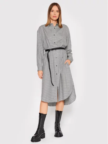 Srajčna obleka Hugo črna